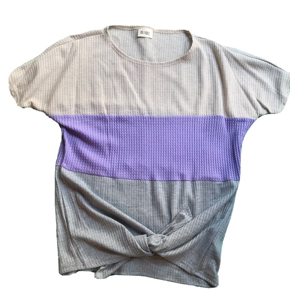 NWT Boutique color block waffle tie top S - M - L - Picture 4 of 5